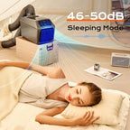baykul portable camping air conditioner & heater, 6-in-1 on a desk or shelf