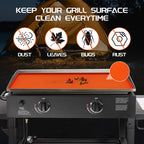 Silicone Griddle Mat Cover for Blackstone 22 Inch Griddle, Heavy Duty Food Grade Silicone Griddle Cover, Griddle Accessories for Blackstone Grill, All Season Protective Cover (Orange, 22 Inch)