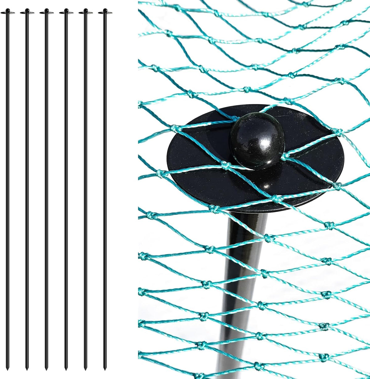 72 inch garden stake netting support, black heavy, main product view