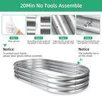 2 pcs 4×2×1 ft Raised Garden Bed for Outdoor, Easy Assembly Galvanized Planter Box for Vegetables, Flowers & Herbs
