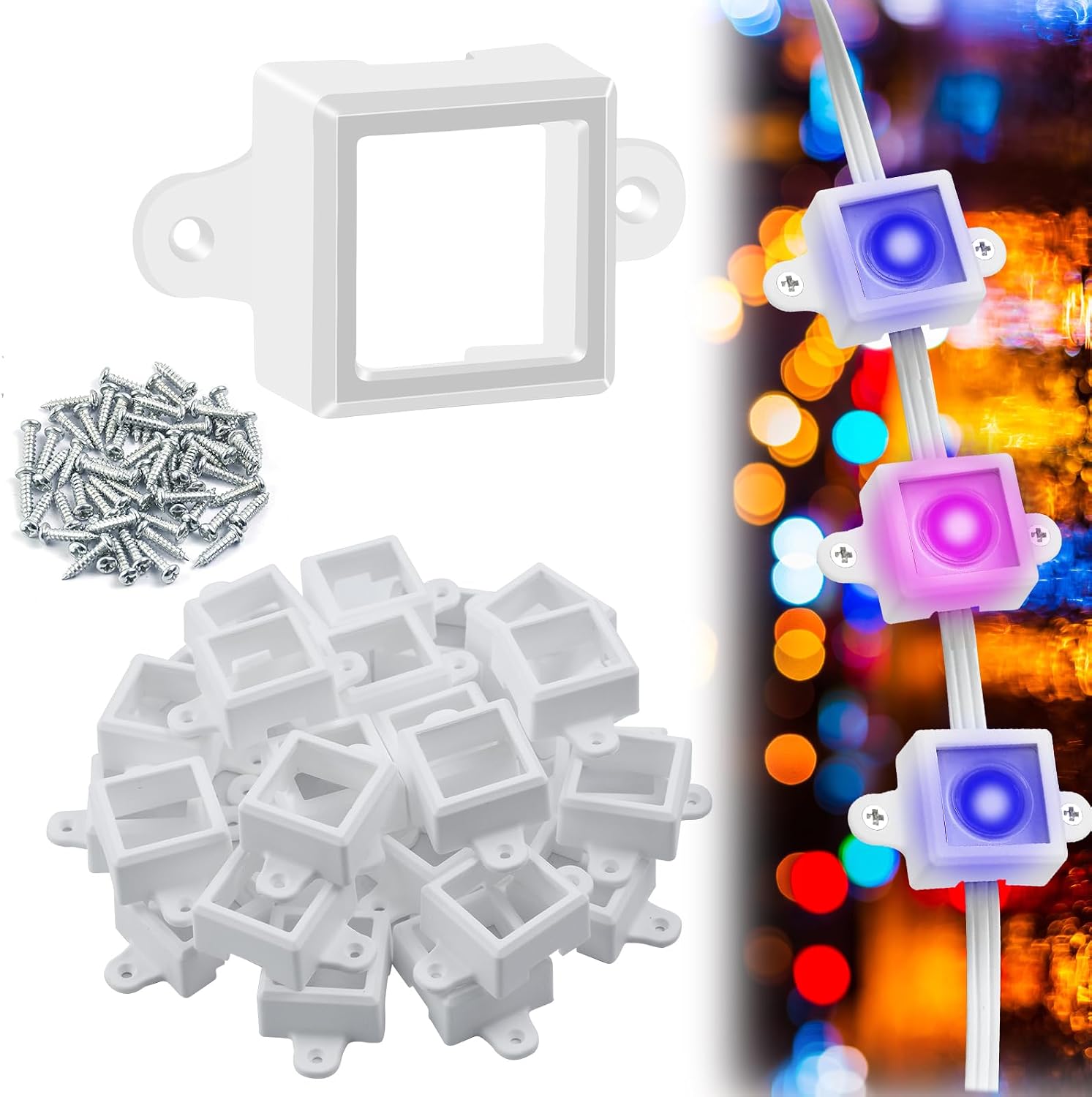 72 Set Mount for Govee Outdoor Lights H705 LED Light Mounting Bracket Clip with 144 Screws Waterproof Mounting Clips Compatible with Govee (Model H705),Fit for 100Ft Light,White