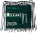 FEED GARDEN 6 Inch 50 Pack Hot-dip Galvanized Landscape Staples Plant Cover Spikes 11 Gauge Tent Stakes Garden Stakes Landscaping Fabric SOD Pins Yard Pins for Decoration Weed Barrier Fabric