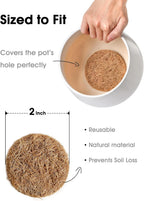 LE TAUCI Coconut Coir Drainage Mesh Pads for Flower Pots, Pre-Cut 2 Inch Pot Hole Covers to Prevent Soil Loss, Natural Coir Fiber Liners for Indoor & Outdoor Planters, 10 Pack