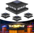 aponuo 4 pack solar post cap lights color, main product view