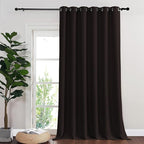 NICETOWN Room Divider Curtain 132 Inches Long, Wide Blackout Sliding Door Curtain for Bedroom, Room Darkening Privacy Window Curtain for Patio Door (1 Panel Set, Toffee Brown, 80 x 132 Inch)
