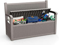 EasyUp 80 Gallon Outdoor Storage Bench Lockable Deck Box Outdoor Storage Box Waterproof for Patio,Garden,and Porch – Perfect for Storing Garden Tools and Cushions(Gray)