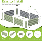 2PCS 4x2x1FT Galvanized Raised Garden Bed, Galvanized Planter Raised Garden Boxes Outdoor, Large Metal Raised Garden Beds for Vegetables-Green