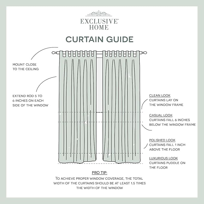 Exclusive Home Cabana Solid Indoor/Outdoor Light Filtering Hook-and-Loop Tab Top Curtain Panel, 54"x108", Winter White, Set of 2