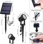 T-SUNUS Solar Christmas Spotlight Outdoor Warm White 3000K, 4-in-1 Spot Lights IP65 Waterproof 9.8ft Cable 5W Separated Panel, Auto On/Off for Garden Flag Tree Patio Yard Driveway Pathway Halloween