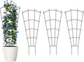 4 Pack 32'' Indoor Plant Trellis for Potted Plants Climbing Outdoor Metal Garden Trellis Houseplants Flowers Vine Ivy,Fan Shape, Black