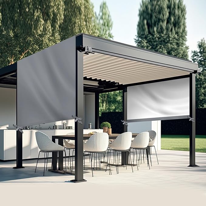 Universal Pergola Replacement Canopy Outdoor Canopy Shade Cover Waterproof Shade Top Cover for Outdoor Patio Porch Backyard(17 x 6.8 ft,Gray)