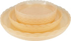 12Pcs Clear Plant Saucer, 6 8 10 Inch Durable Plastic Plant Tray, Round Plant Pot Saucers, Drip Tray for Indoor and Outdoor Garden, Amber Brown