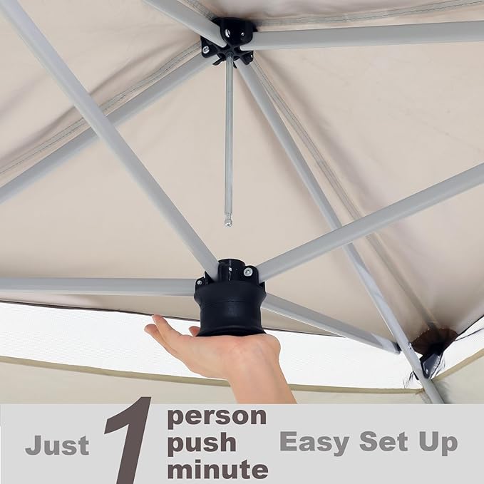 COBIZI 12x12 Pop Up Gazebos On Clearance - Upgrade Easy Up Metal Outdoor Gazebo Waterproof - Portable Gazebo with Mosquito Nettings, 4 Ropes 8 Stakes and Carry Bag for Patio Garden(Dark Gray)