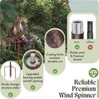 Tulip Wind Spinners Outdoor - Large Metal Wind Spinners for Yard Garden with Ground Stake, Kinetic Windmill Spinner Decor for Lawn Patio (24" W x 75" H)