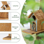 Wooden Squirrel Feeder, Large Capacity Squirrels Feeders for Outside, Sturdy Construction, No Assembly Lovely Chipmunk Feeder for Corn, Peanut, Nuts, Chestnuts (Brown-1pk)