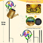 Solar Watering Can Lights Outdoor Garden Decor, Large Butterfly Hanging Lantern with Shepherd Hook, Waterproof Garden Lights for Outdoor Landscape Pathway Yard, Gift for Mom Grandma Christmas Gifts