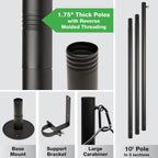 EXCELLO GLOBAL PRODUCTS Premium String Light Poles - 2 Pack - Extends to 10 Feet – Deck Mount (Wood/Concrete)
