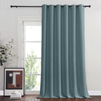 NICETOWN Blackout Sliding Glass Door Curtains, Room Darkening Thermal Insulated Curtains for Living Room Bedroom, Extra Wide Window Drapes, 1 Panel, W80 x L118, Greyish Blue