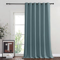 NICETOWN Blackout Sliding Door Curtain 95 inches Long, Grommet Thermal Curtain Room Darkening Window Treatment Sound Reducing Drape for Bedroom (Greyish Blue, W80 x L95, 1 Panel)