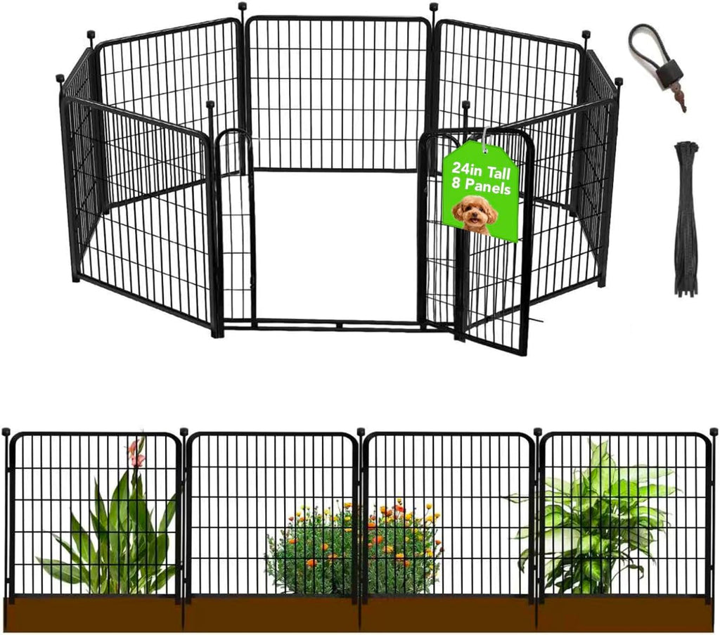 getlay 24 in(h) decorative garden fences with gate, main product view