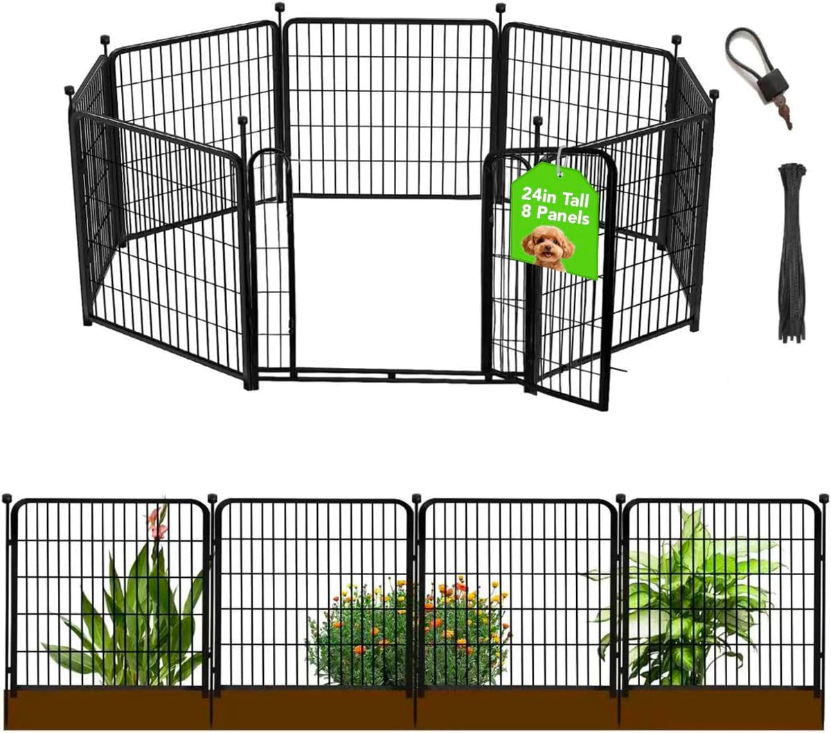 getlay 24 in(h) decorative garden fences with gate, main product view