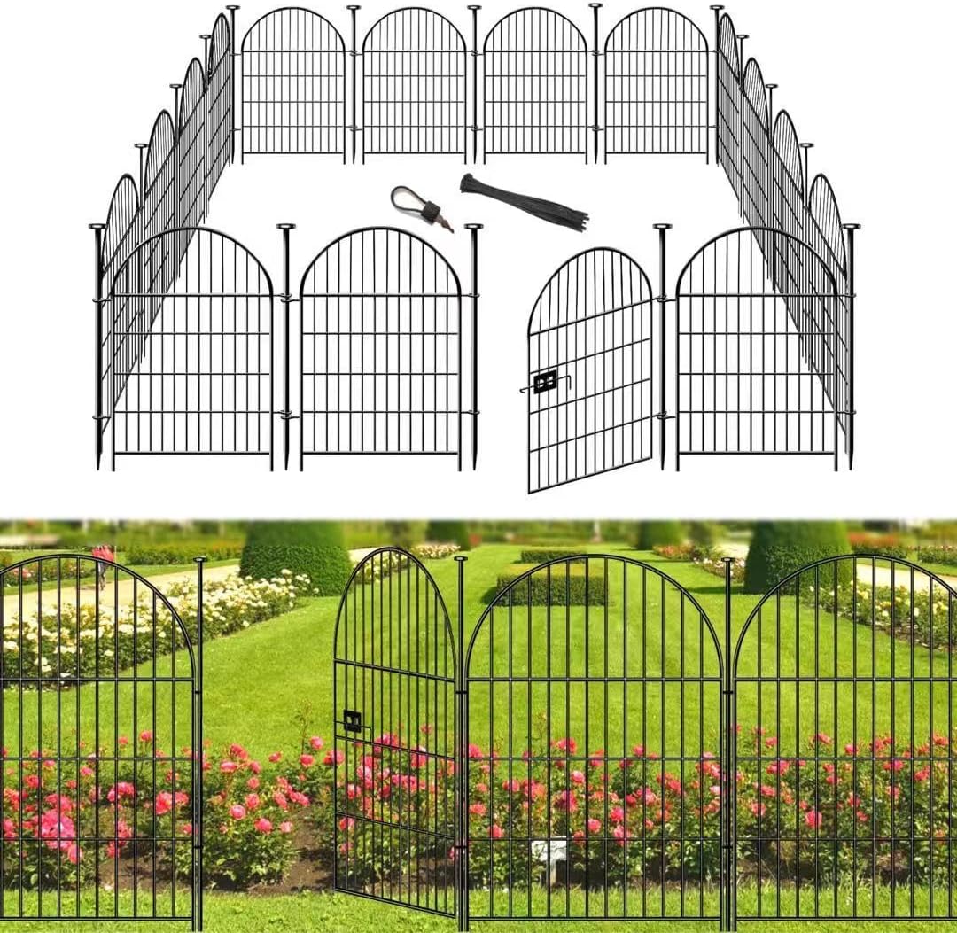 12 panels dog fence outdoor for yard, 40in, main product view