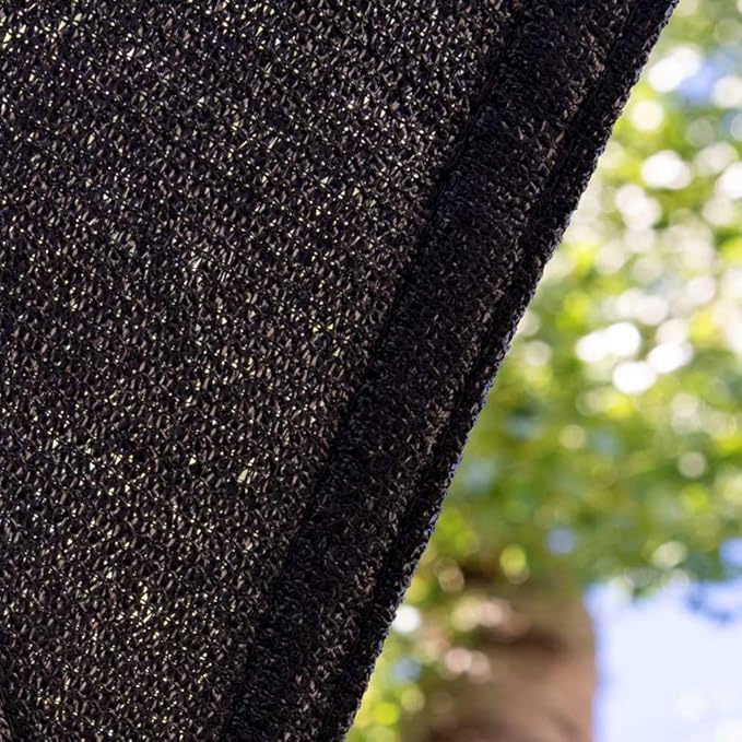 Amgo Custom Size 11' x 11' x 11' Black Triangle Sun Shade Sail UPF50+ AGTAPRT12, Order to Make Canopy Awning, 95% UV Blockage, Water & Air Permeable, Commercial Standard (We Customize)