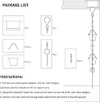 rain chain set 8.5 ft,not rust wrought iron, package contents