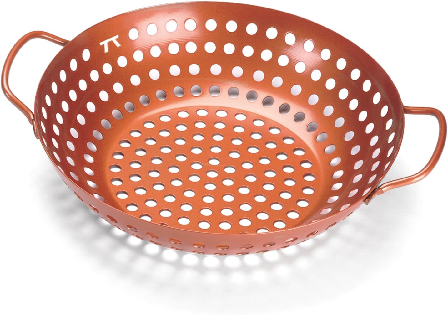 Outset Grill Wok With Holes, Copper Non-Stick, Round With Handles