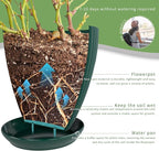 Plant Pots Indoor with Saucers & Drainage - 6 Pack Flower Pots - Plastic Planters for Indoor Planter - 7.5/6.6/5.8/5.0/4.3/3.5 inches Sizes for All Different Types of Plants-Dark Green