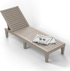ROJIK Outdoor Chaise Lounge Chair, Single, Grey | 5-Position Adjustable Backrest, Waterproof & Lightweight, Durable Indoor/Outdoor, For Garden Pool Beach