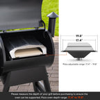 Stanbroil Pellet Grill Pizza Oven Attachment for Traeger, Pit Boss & More | Fits 60+ Pellet Grill Models, Adjustable Support Brackets, Heat-Capturing Extension for Faster Heating, 13" Pizza Stone