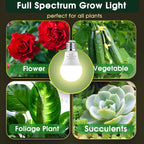 Grow Light Bulbs, LED Grow Light Bulb A19, Full Spectrum Light Bulb | Grow Bulb E26 Base, 11W Plant Light Bulbs 100W Equivalent, Grow Light Bulb for Indoor Plants, Flowers, Greenhouse, 2 Pack