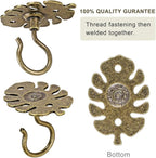 Dolibest Wall Mount Ceiling Hooks,Plant Hooks for Ceiling Metal Plant Bracket Iron Wall Mount Lanterns Hangers Hooks for Hanging Plants Lights, Outdoor Wire, Fairy Lights, Wind Chimes, Bronze(4PCS)