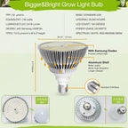 Lonwon Grow Light Bulb, Plant Light Bulb, E26 Grow Bulb Full Spectrum | LED Grow Lights for Indoor Plants, 30W Plant Lights for Indoor Growing and Regular Lamp, 4000K Warm, PAR 38 Bulb, 1-Pack