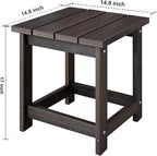 LZRS Adirondack Square Outdoor Side Table for Patio, Pool Composite Patio Table,HDPE End Tables for Backyard,Pool, Indoor Companion, Easy Maintenance & Weather Resistant(Brown Mixture)