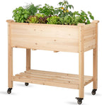 raised garden bed with lockable wheels, 32x16x32 inch, main product view
