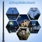 Street Light Pole 20Ft Tall-Outdoor Adjustable Metal Street Lamp Post, Outdoor Light Pole for Parking Lot, Patio, Street, Backyard, Exterior House