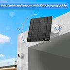 Solar Panel for Ring Camera, 2 Pack 5W Solar Charger Compatible with Spotlight Cam/Pro/Plus & Stick Up Cam Battery, Waterproof, 13ft Long Cable with USB-C to Ring Adapter