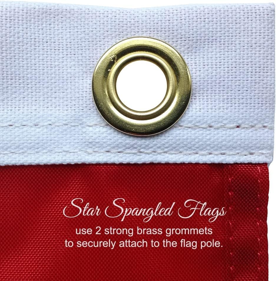 american flag 5x8-100% made in usa using tough showing dimensions