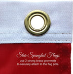 american flag 5x8-100% made in usa using tough showing dimensions