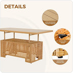 Grand patio 11-Piece Wicker Patio Furniture Set with Lift Top Coffee Storage Table, Outdoor Conversation Set Sectional Sofa with Water Resistant Thick Cushions, Cream