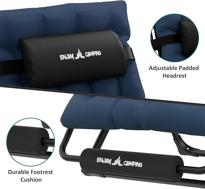 UDPATIO Oversized Zero Gravity Chair, 33In XXL Patio Reclining Chair with Cushion, Outdoor Folding Recliner with Pillows|Cup Holder|Foot Rest|Padded Headrest, Navy Blue, Support 500LB