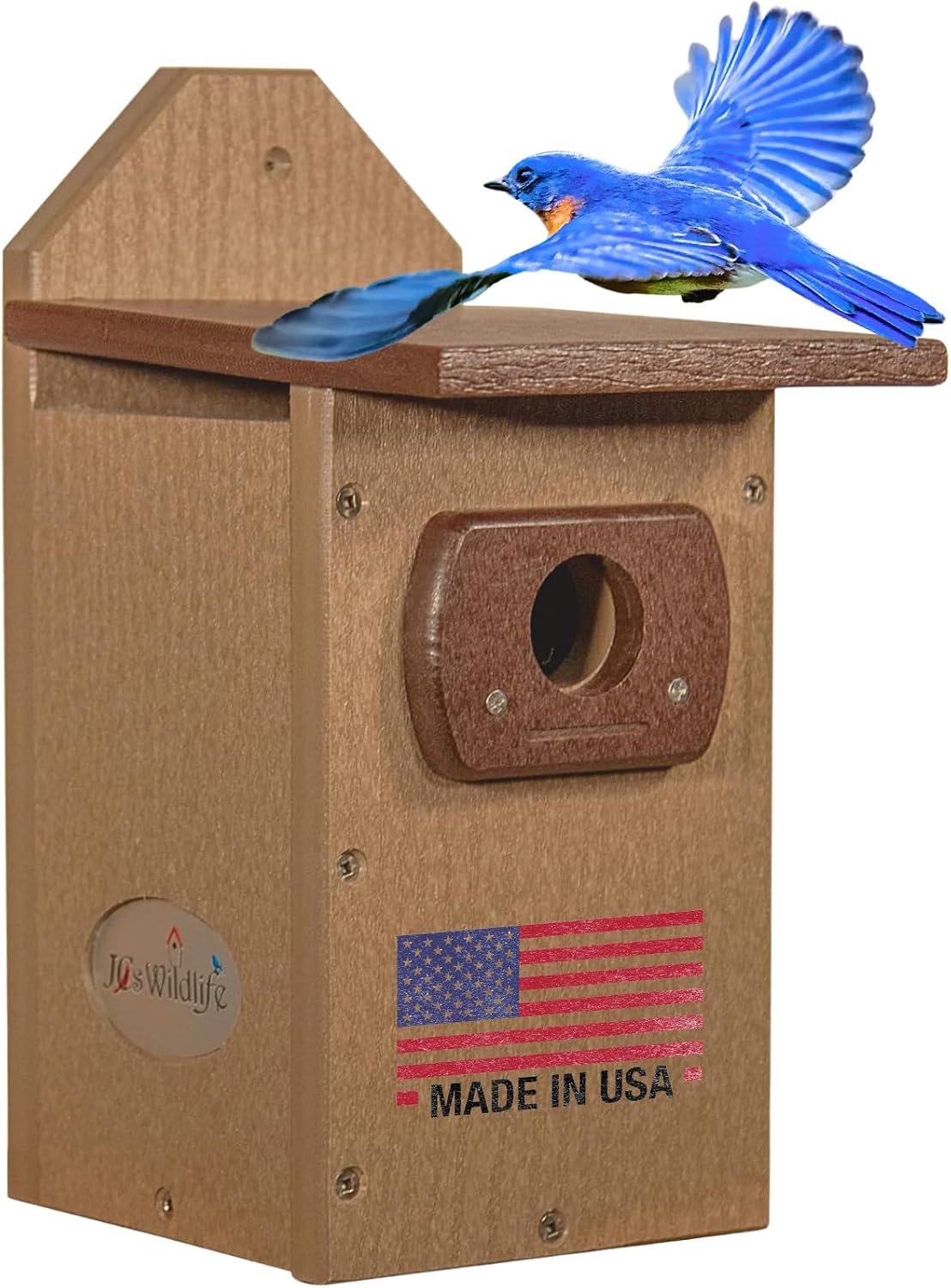 Recycled Poly Lumber Standard Bluebird Bird House (Brown and Brown)