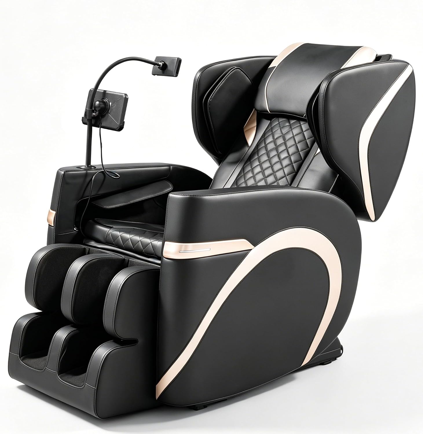Massage Chair Full Body, Zero Gravity Massage Chair Recliner with 10 Fixed Rollers, Airbags, Heating, Foot Roller, Ambient Light for Bedroom, Living Room