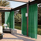 SpaceDresser Waterproof Outdoor Sheer Curtains for Patio - 2 Panels Rod Pocket Indoor Voile Sheer Curtain for Living Room,52W x 120L inch,Foliage Green
