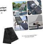 Levemolo Patio Chair Sling Replacement Fabric Lightweight Lounge Chair Webbing Repair Kit for Outdoor Use Elegant Black Mesh Material for Beach and Camping