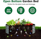 zizin 2 Pack Galvanized Raised Garden Bed Metal Round Raised Garden Beds Outdoor Planter Box for Vegetables (2FT, Silver)