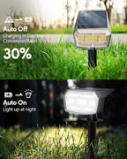 HIBOITEC Solar Spot Lights Outdoor 59LED Landscape Lights Solar Powered Uplights Waterproof Adjustable Brightness Dusk to Dawn for Outside Garden Yard Trees 6 Packs Cool White