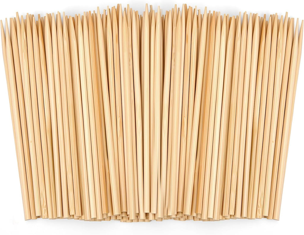 Hysagtek 400 Pcs Wood Skewers 4 Inch Bamboo Skewers - Fruit Skewer Chocolate Fountain Sticks Fondue Sticks for Appetizer, BBQ, Cocktail, Kabob, Chocolate Fountain, Barbecue, Party (10cm/4in)